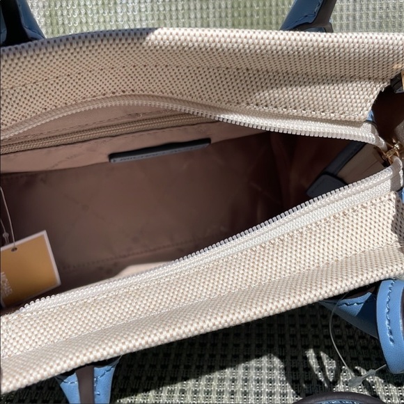 Michael Kors Mirella small shopper crossbody bag chambray blue canvas - Picture 5 of 11